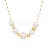 925 Sterling Silver & Baroque Natural Freshwater Keshi Pearl Round Graduated Beaded Necklaces FS-WG72E9B-02-2