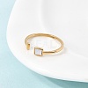 304 Stainless Steel & Natural Shell Cuff Rings for Women RJEW-G372-01G-03-3