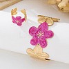 Flower Iron Enamel Cuff Bangles & Cuff Rings Sets for Women FS-WGED47D-01-1
