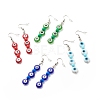 Lampwork Evil Eye & Acrylic Beaded Dangle Earrings EJEW-JE04972-1