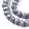 Electroplate Opaque Solid Color Glass Beads Strands EGLA-A034-P8mm-L23-3