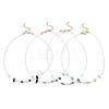 4Pcs 4 Styles Faceted Round and Chip Mixed Gemstone & Natural Cultured Freshwater Pearl & Glass Seed Baeded Necklaces for Women NJEW-JN05602-3