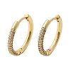 Brass Micro Pave Cubic Zirconia Huggie Hoop Earrings EJEW-K083-36G-B-2