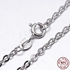 Rhodium Plated 925 Sterling Silver Cable Chains Necklaces NJEW-M157-25C-18-1