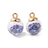 Glass Round Pendants GLAA-P063-01G-13-1