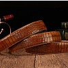 Cowhide Leather Crocodile Skin Pattern Waist Belts for Men AJEW-WH20020-437B-1