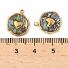 304 Stainless Steel Pave Natural Paua Shell Pendants X-STAS-F319-02B-G01-3