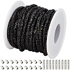 7.1 Yards Glass Rhinestone Synthetic Rubber Round Cord DIY-GF0013-74C-1