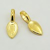 Tibetan Style Alloy Glun-on Flat Pad Bails for Pendants Making TIBEP-3348-G-RS-1