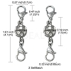 1Pc Alloy Crystal Rhinestone Magnetic Clasps ALRI-YW0001-11B-2