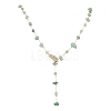 Natural Green Aventurine Chip Handmade Link Chain Necklaces NJEW-JN05811-02-2