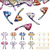 DIY Brass & Epoxy Resin Butterfly Wing Dangle Earring Jewelry Kits DIY-TA0010-65B-1