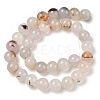 Natural Dendritic Agate Beads Strands G-A248-A07-02-3