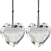2Pcs Glass Heart Pendant Decorations HJEW-SP0001-22A-7