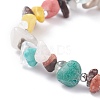 Natural & Synthetic Mixed Gemstone Chips Beaded Stretch Bracelet for Women BJEW-JB07657-01-4