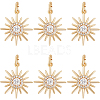 Beebeecraft Brass Micro Pave Clear Cubic Zirconia Solar Eclipse Pendants ZIRC-BBC0002-49-1