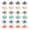 24Pcs 6 Colors Handmade Printed Porcelain Beads PORC-HS0001-01-1