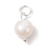 Natural Cultured Freshwater Pearl Two Sides Polished Charms PALLOY-JF04036-02-3
