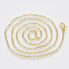 Brass Cable Chains Necklace Making MAK-N029-01G-3