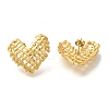 PVD Vacuum Plating 304 Stainless Steel Woven Heart Stud Earrings for Women EJEW-S227-48G-1