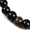 Natural Dyed & Heated Black Agate Rondelle Graduated Beaded Necklaces for Women Men NJEW-K388-02D-2