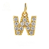 Brass Cubic Zirconia Pendants with Jump Rings FIND-PW0024-09W-1