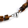 Natural Tiger Eye Hexagon Prism Graduated Beaded Necklaces for Women Men NJEW-K388-03P-3