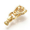 Brass Micro Pave Cubic Zirconia Fold Over Clasps ZIRC-S058-02G-2