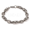 Tarnish Resistant 201 Stainless Steel Oval Link Chain Bracelets BJEW-B078-79P-1