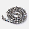 Electroplate Opaque Solid Color Glass Beads Strands EGLA-A034-P8mm-L13-2