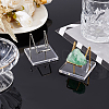 2Pcs 2 Colors Square Transparent Acrylic Mineral Crystal Display Stands ODIS-FG0001-60A-4