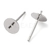 Rhodium Plated 925 Sterling Silver Stud Earring Findings STER-E068-01C-P-2