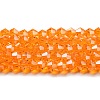 Transparent Electroplate Glass Beads Strands GLAA-F029-4mm-C23-1