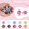 100Pcs Opaque Acrylic European Beads OACR-UN0001-15-3