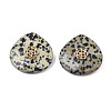 Natural Dalmatian Jasper Pendant Rhinestone Settings G-N326-133-04-2