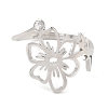 304 Stainless Steel with  Cubic Zirconia Adjustable Rings RJEW-K245-48K-P-1