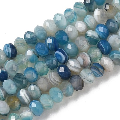Natural Banded Agate Beads Strands G-D344-A34-06-1