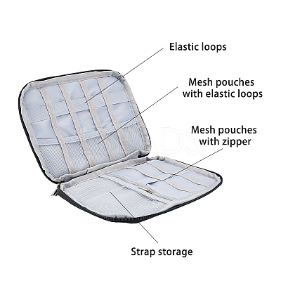 Nylon Watch Bands Storage Bag ABAG-WH0038-20B-1