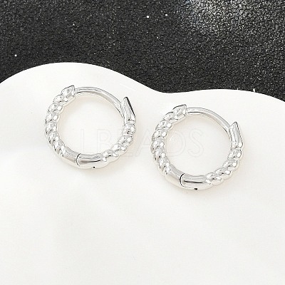 Brass Huggie Hoop Earrings KK-CBA8324-18D-P-1