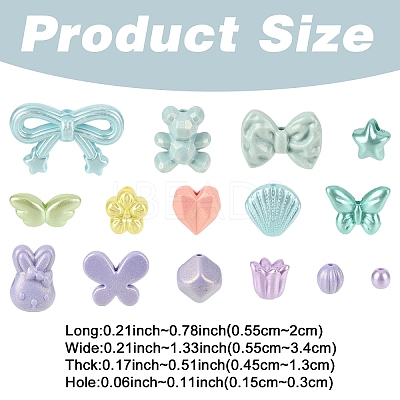 199Pcs Opaque Acrylic Imitation Pearl Beads OACR-YW0003-13-1