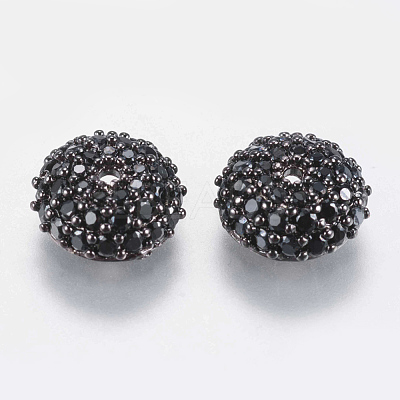 Brass Micro Pave Cubic Zirconia Bead Cap ZIRC-E138-03B-1
