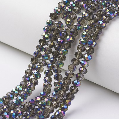 Electroplate Transparent Glass Beads Strands EGLA-A034-T4mm-Q10-1