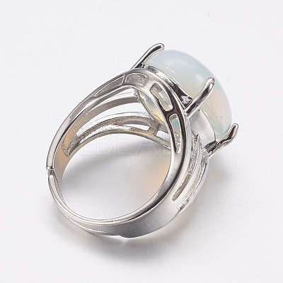 Opalite Wide Band Finger Rings X-RJEW-K224-A09-1