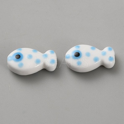 Handmade Porcelain Beads PORC-WH20001-02B-1