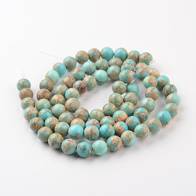 Natural Imperial Jasper Beads Strands G-I122-10mm-12-1