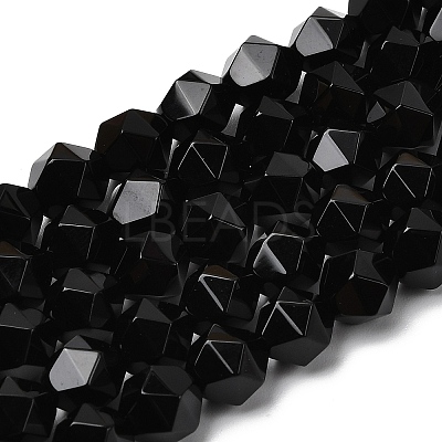 Natural Black Onyx Beads Strands G-Z119-A04-02-1
