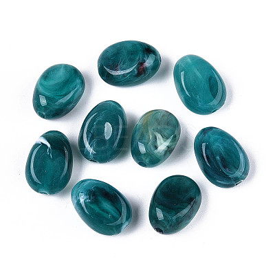 Oval Imitation Gemstone Acrylic Beads OACR-R052-09-1