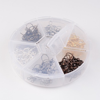 1Box 120PCS 6 Colors Iron Earring Hooks IFIN-X0018-NF-B-1