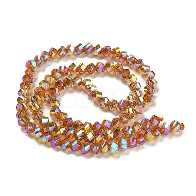 Electroplate Glass Beads Strands GLAA-Q105-04T-1