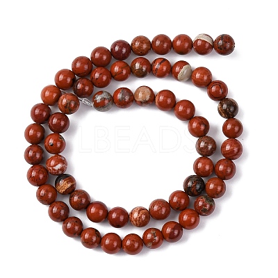 Natural Red Jasper Bead Strands G-R193-11-6mm-1